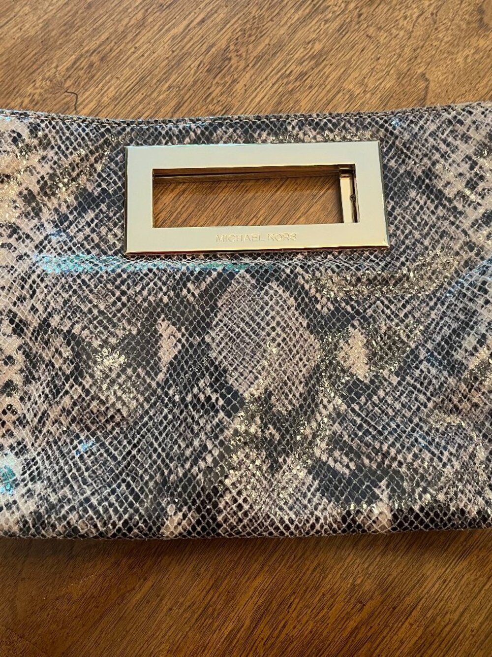 Michael Kors Leather Snakeprint Clutch